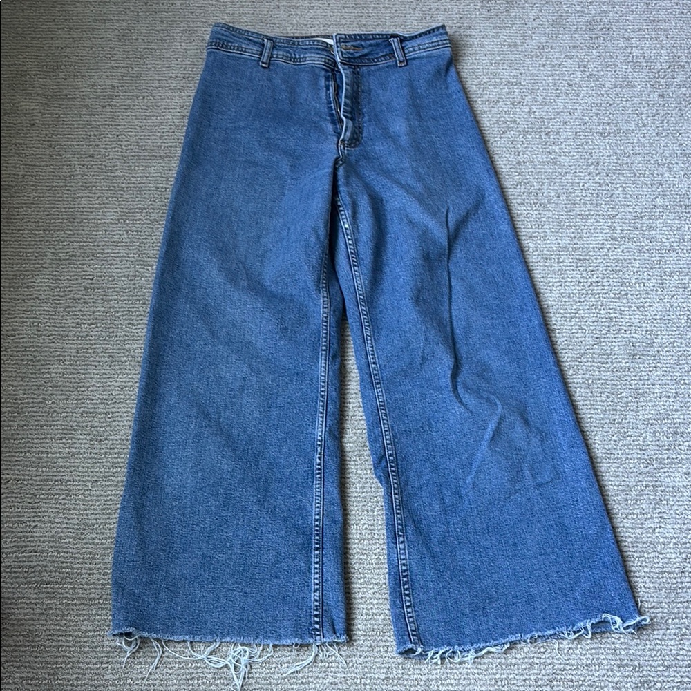 Women's Blue Wide-Leg Jeans